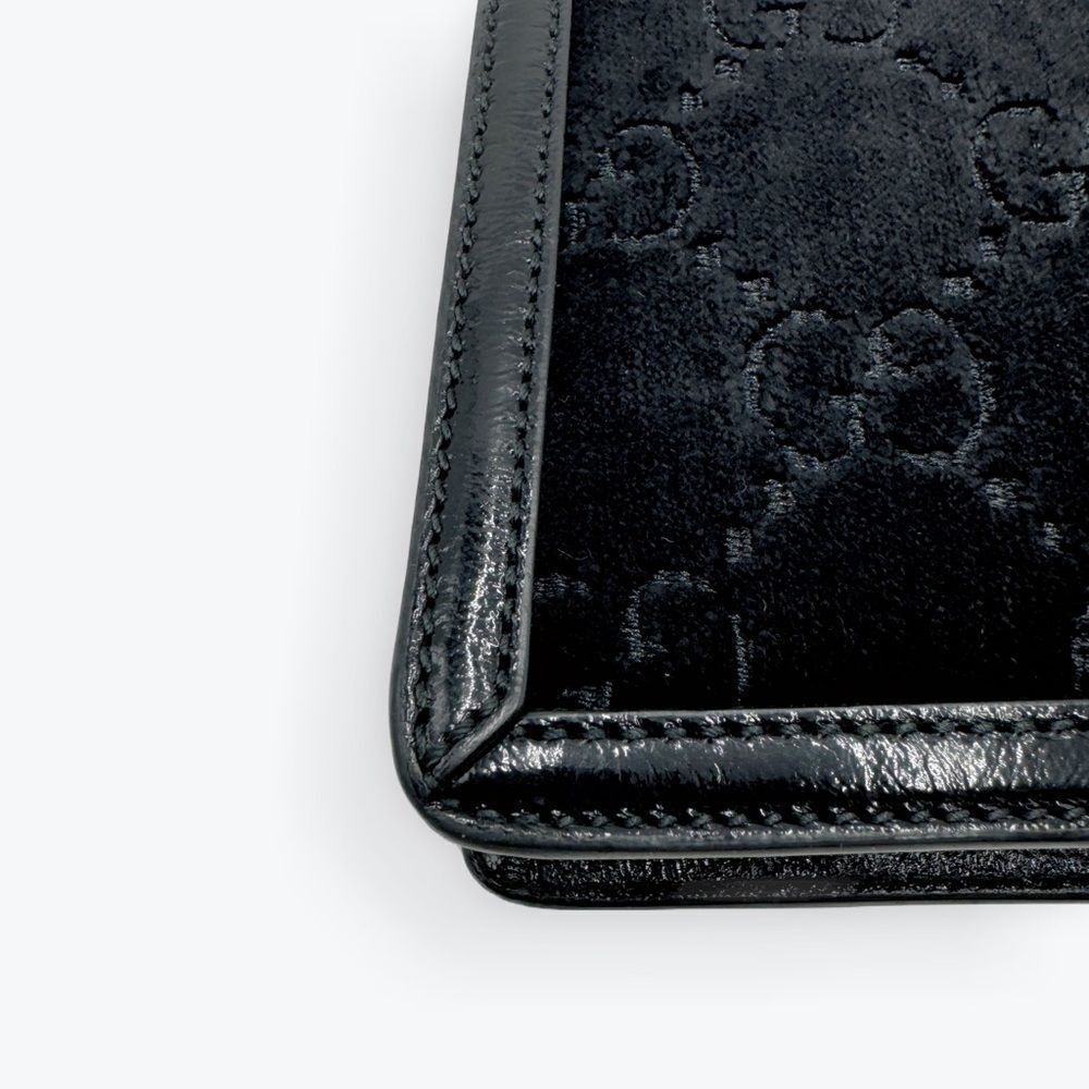 Auth Gucci Black Velvet GG Monogram Sherry Line Small Sylvie Shoulder Bag - Picture 8 of 16